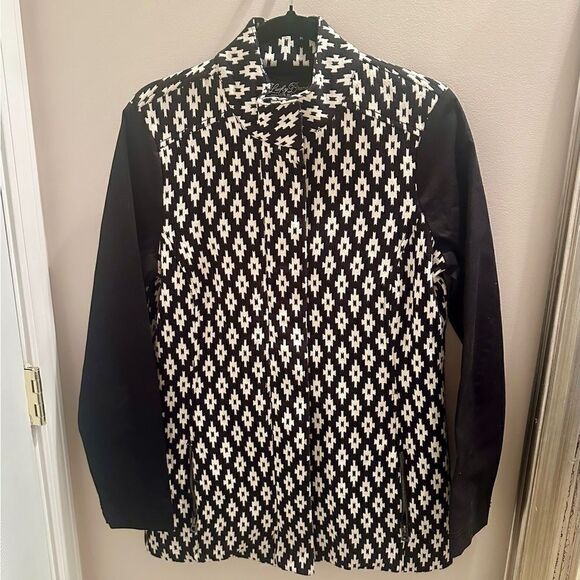 Lucky Brand black and white, Ikat print jacket. - Picture 1 of 5